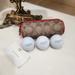 Coach Accessories | Coach Golf Ball Case Red & Classic Logo Nwot | Color: Brown/Red | Size: Os