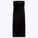 Zara Dresses | Brand New Zara Velvet Midi Dress Limited Edition | Color: Black | Size: S