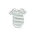 Burt's Bees Baby Short Sleeve Onesie: Green Stripes Bottoms - Size 0-3 Month