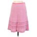 Ann Taylor LOFT Casual A-Line Skirt Knee Length: Pink Bottoms - Women's Size 4 Petite