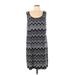 R&M Richards Casual Dress - Shift: Gray Chevron Dresses - Women's Size 16