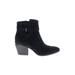 Naturalizer Boots: Strappy Chunky Heel Casual Black Print Shoes - Women's Size 12 - Almond Toe