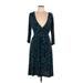 Janette Fashion JOHN 3 V-Neck 3/4 sleeves:16 Casual Dress - A-Line V-Neck 3/4 sleeves: Teal Dresses - Women's Size Large