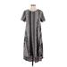 Lularoe Casual Dress - Midi: Gray Paisley Dresses - Women's Size Small