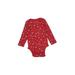 Old Navy Long Sleeve Onesie: Red Bottoms - Size 6-12 Month