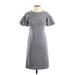 Kensie Casual Dress - Midi: Gray Marled Dresses - Women's Size 4