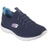 Slip-On Sneaker SKECHERS "SUMMITS", Damen, Gr. 39, blau (navy, rosa), Textil, sportlich, Schuhe, Freizeitschuh, Halbschuh, Slipper mit flexibler Traktionslaufsohle