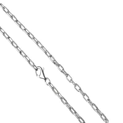 Collierkettchen VIVANCE "925/- Sterling Silber weiß Gliederkette 50 cm" Halsketten Gr. 50cm, Silber 925 (Sterlingsilber), Länge: 50 cm Breite: 3.0 mm, weiß Damen Colliers