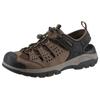 Sandale SKECHERS "TRESMEN-MENARD", Herren, Gr. 41, braun (braun, schwarz), Lederimitat, Textil, sportlich, Schuhe, Sommerschuh, Klettschuh, Outdoorsandale, mit LuxeFoam-Innensohle