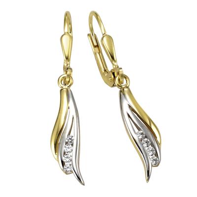 Paar Ohrhänger VIVANCE Ohrringe Gr. ONE-SIZE, Gold, bunt (mehrfarbig, weiß) Damen Ohrhänger