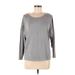 Calvin Klein Long Sleeve Top Gray Solid Scoop Neck Tops - Women's Size Medium