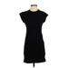 HERVE by Herve Leger Casual Dress - Bodycon Crew Neck Short sleeves: Black Print Dresses - Women's Size Small