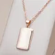 Kinel-Collier pendentif brillant pour femme or rose 585 pendentif carré simple bijoux de haute