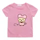 T-shirt 100% coton imprimé estival et doux pour garçon et fille avec dessin animé imprimé ours