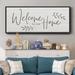 Gracie Oaks Welcome To Our Home Framed On Canvas Print Canvas, Solid Wood in Brown | 24 H x 60 W x 1.5 D in | Wayfair