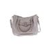 Tory Burch Leather Satchel: Gray Solid Bags