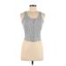 American Eagle Outfitters Sleeveless Henley Shirt: Gray Tops - Women's Size X-Small