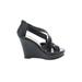 Top Moda Wedges Black Solid Shoes - Women's Size 6 1/2 - Open Toe