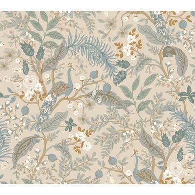 Rifle Paper Co.Peacock Garden Linen Peel and Stick Wallpaper