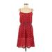 Daisy Fuentes Casual Dress - Mini Scoop Neck Sleeveless: Red Dresses - Women's Size Medium