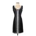 Frank Lyman Design Cocktail Dress - Sheath: Black Stripes Dresses - Women's Size 2