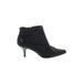 Donald J Pliner Ankle Boots: Black Print Shoes - Women's Size 8 1/2 - Pointed Toe