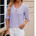 Dolkfu 3/4 Sleeve Resort Wear Women Over 50 Drawstring V-Neck Tunics Womens Resort Wear 2024