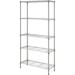 Lorell Light-duty Wire Shelving - 5 Tier(s) - 72 Height X 36 Width X 14 Depth - Floor - Silver - Plastic Metal Steel - 1 Each