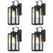 Pia Ricco Dusk to Dawn Outdoor Wall Sconce Exterior Wall Mount Light Black-4 pack 6.66 D x 5 W X 13.74 H