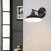 1-Light Black Round Outdoor Wall Lantern Sconce Porch Light Black Black