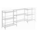 Pemberly Row Storage Wide Folding Shelves w/3 Deluxe Extensions in White Metal