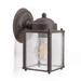 CORAMDEO Outdoor Farmhouse Square Coach Light for Porch Patio Deck Barn Wet Location Standard Medium Base Socket Durable Rustic Bronze Finish & Seedy Glass