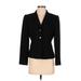 Tahari by ASL Blazer Jacket: Short Black Print Jackets & Outerwear - Women's Size 4 Petite
