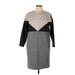 Madewell Casual Dress - Sweater Dress Crew Neck 3/4 sleeves: Gray Marled Dresses - Women's Size Large