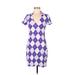 Divided by H&M Casual Dress - Mini V-Neck Short sleeves: Purple Dresses - New - Women's Size Medium