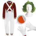 Kids Oompa Loompa Fancy Dress Costume with Accessories - Small - Costume, Wig, Face Paint & Gloves
