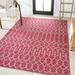 JONATHAN Y Trebol Moroccan Geometric Textured Weave Indoor/Outdoor Area Rug Fuchsia/Light Gray 4 X 6 Geometric 4 x 6 Outdoor Indoor Living Room