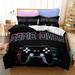 Modern Gamepad Bedding Set Boys Youth Video Game Controller Gaming Equipment Duvet Cover Decorative 3 Piece Duvet Cover With 2 Pillow Shams Full Size(No Comforter)