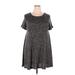 Gilli Casual Dress - A-Line Crew Neck Short sleeves: Gray Marled Dresses - New - Women's Size 2X