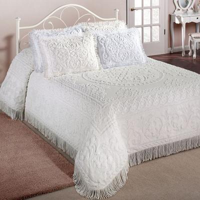 Chenille Medallion Bedspread, King, Eggplant