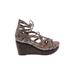 Gentle Souls by Kenneth Cole Wedges: Brown Shoes - Women's Size 10 - Open Toe