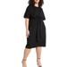 Plus Size Women's Cross Front Flutter Sleeve Dress by ELOQUII in Black Onyx (Size 14)