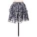 MISA Los Angeles Casual Skirt: Blue Print Bottoms - Women's Size Medium