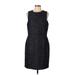 Ann Taylor Casual Dress - Sheath: Black Marled Dresses - Women's Size 12