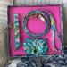 Lilly Pulitzer Accessories | Lilly Pulitzer Dog Set Collar Leash Doggie Bag Holder | Color: Blue/Pink | Size: Os