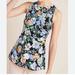 Anthropologie Tops | Maeve By Anthropologie Floral Peplum Tank Top | Color: Black/Blue | Size: Xs