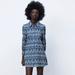 Zara Dresses | Nwt Zara Openwork Embroidered Dress Size Xs | Color: Blue/White | Size: Xs