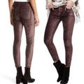 Free People Jeans | Free People Velvet Cyndi Mulberry Skinny Cropped Pants Size 26 | Color: Brown/Purple | Size: 26