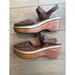 Free People Shoes | Free People Brown Leather Magnolia Slope Wooden Clogs Size 8.5 Sling Back | Color: Brown | Size: 8.5