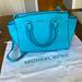 Michael Kors Bags | Michael Kors Teal Crossbody Bag Silver Hardware Zip Closure Euc Dust Bag Incld. | Color: Blue | Size: Os